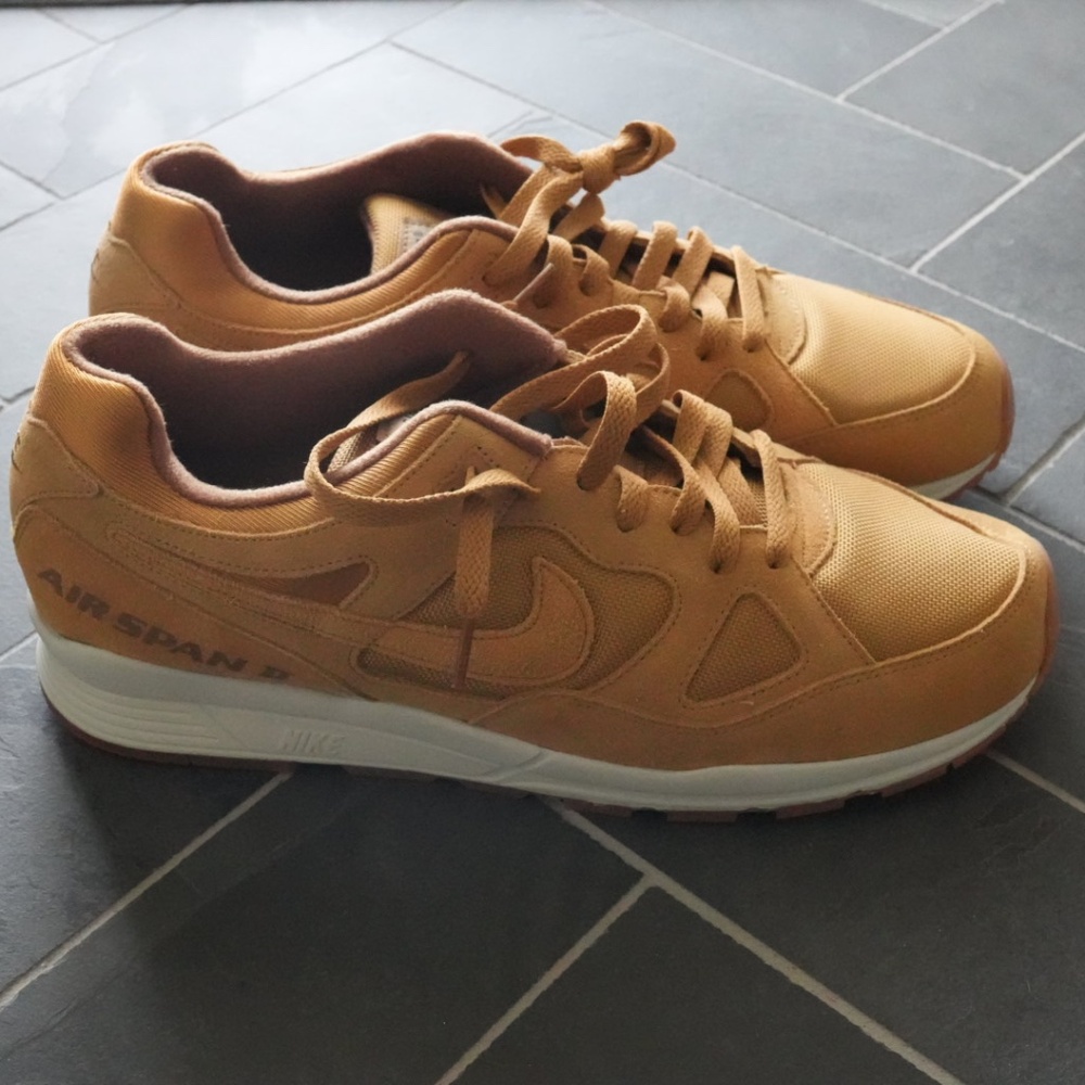 Nike Air Spann II WHEAT/LIGHT BONE-GUM MEDIUM BROWN-WHEAT AO1546-700 Size 12